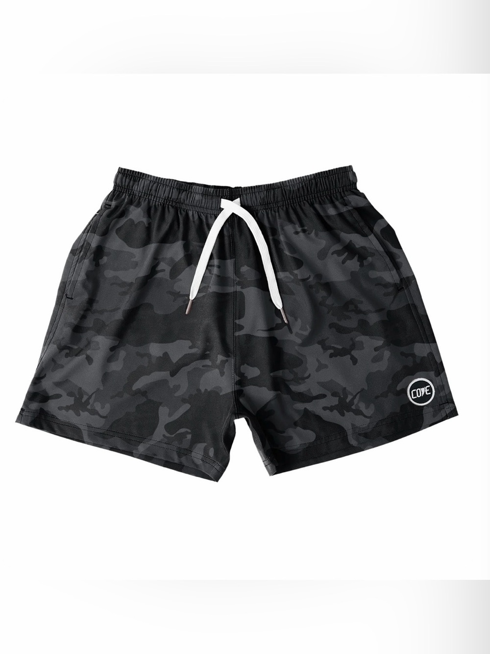 COVE Hybrid Shorts 5" Inseam Stretch Shorts with Zip Pockets in Camo NWOT